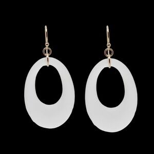 14k Gold Filled frosted rock crystal hoop earrings